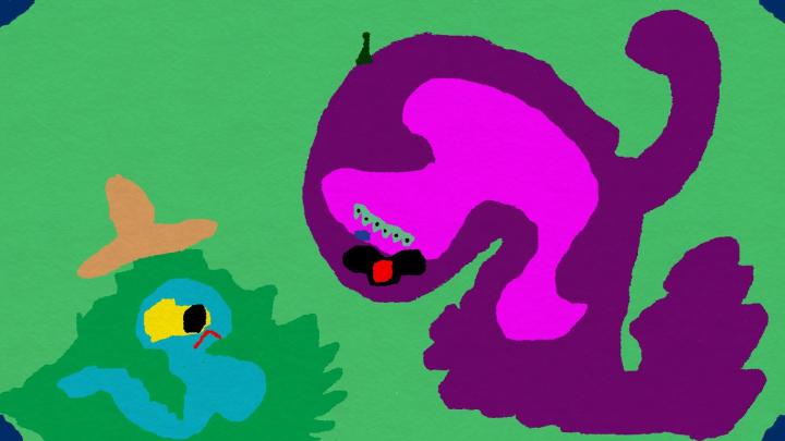 Abstract Fighting Monsters